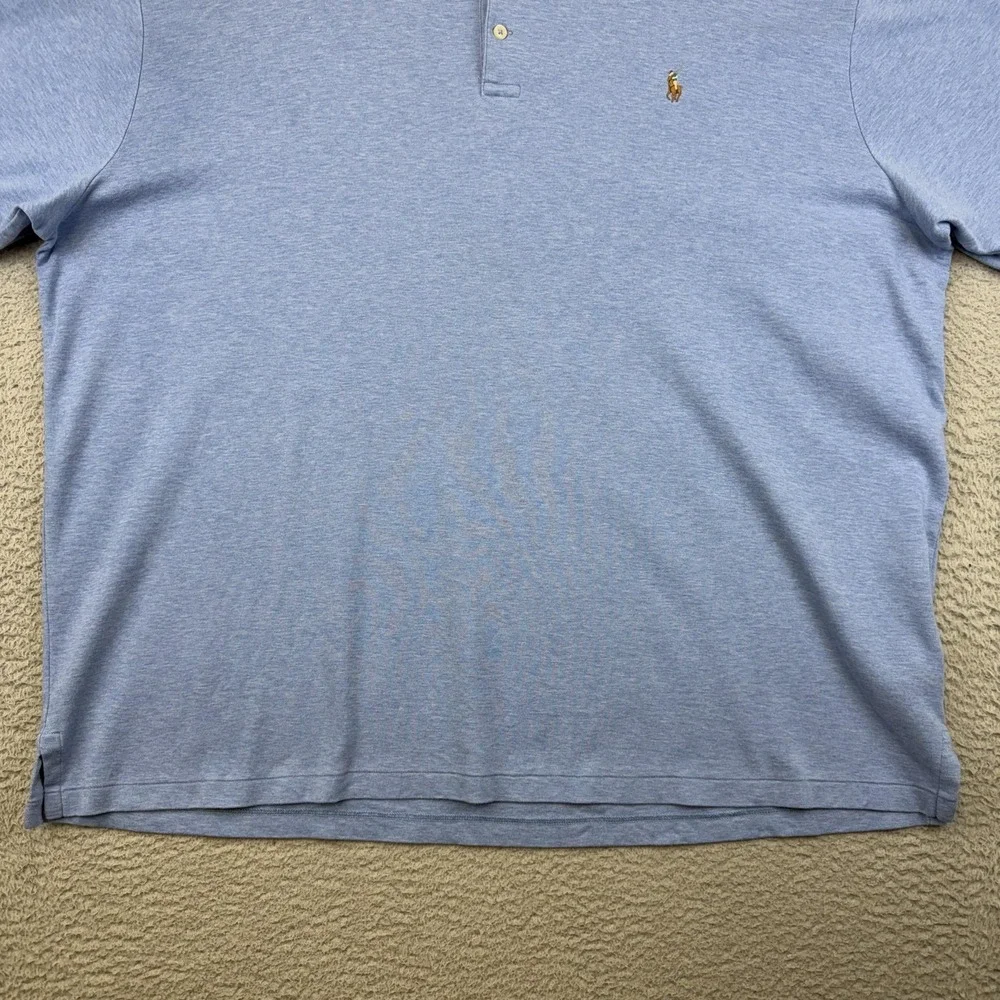 Polo Ralph Lauren Polo Shirt Mens 2XLT Blue Big & Tall Short‎ Sleeve Pony Logo